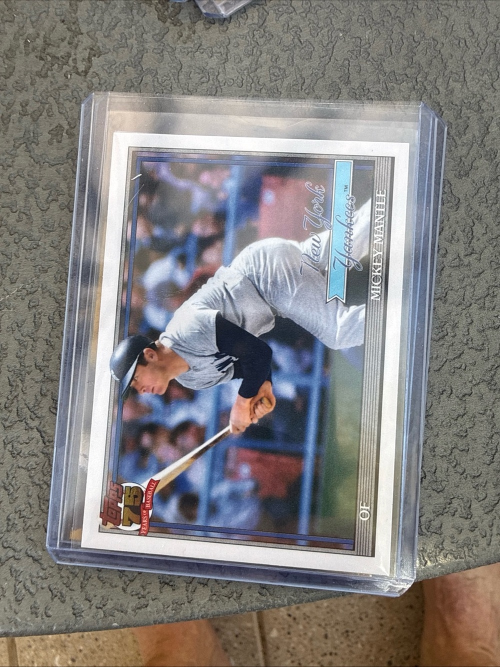 Topps Baseball Card - White, Black, Blue Accents